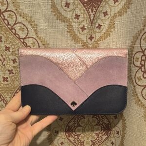 kate spade Pink, Rose Gold & Navy Colorblock Clutch